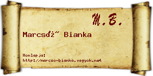 Marcsó Bianka névjegykártya